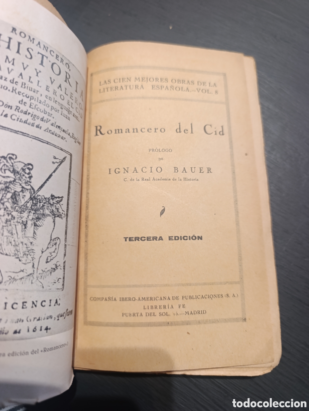 Libros antiguos: Romancero del Cid PROLOGO DE IGNACIO BAUER - Foto 5