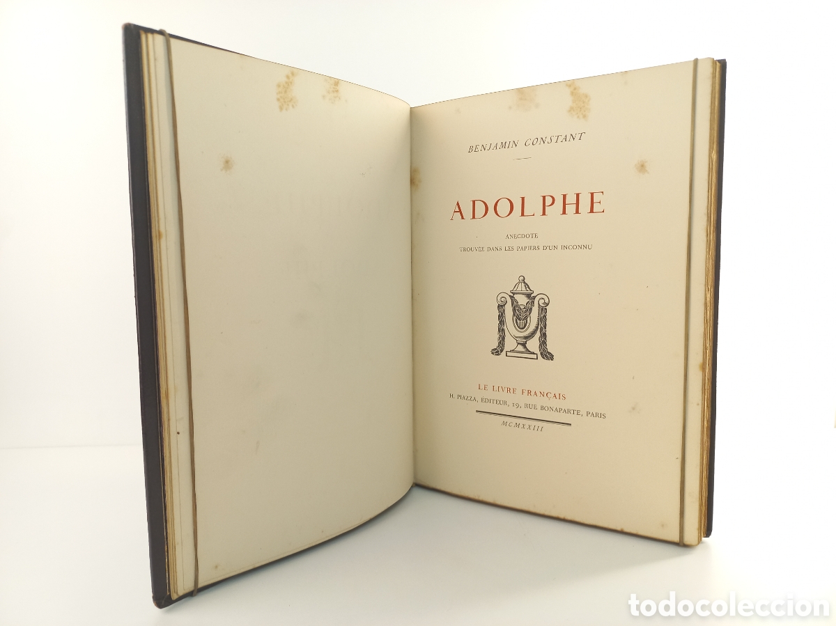 Libros antiguos: Adolphe. Benjamin Constant. Piazza Editeur, 1923. - Foto 5