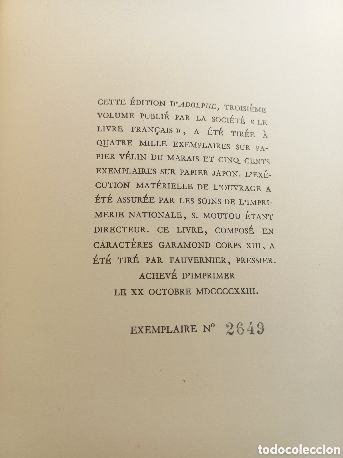 Libros antiguos: Adolphe. Benjamin Constant. Piazza Editeur, 1923. - Foto 6