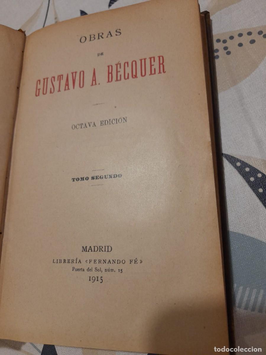 Libros antiguos: Obras de Gustavo Adolfo Becquer . Obra completa. 1915 - Foto 5