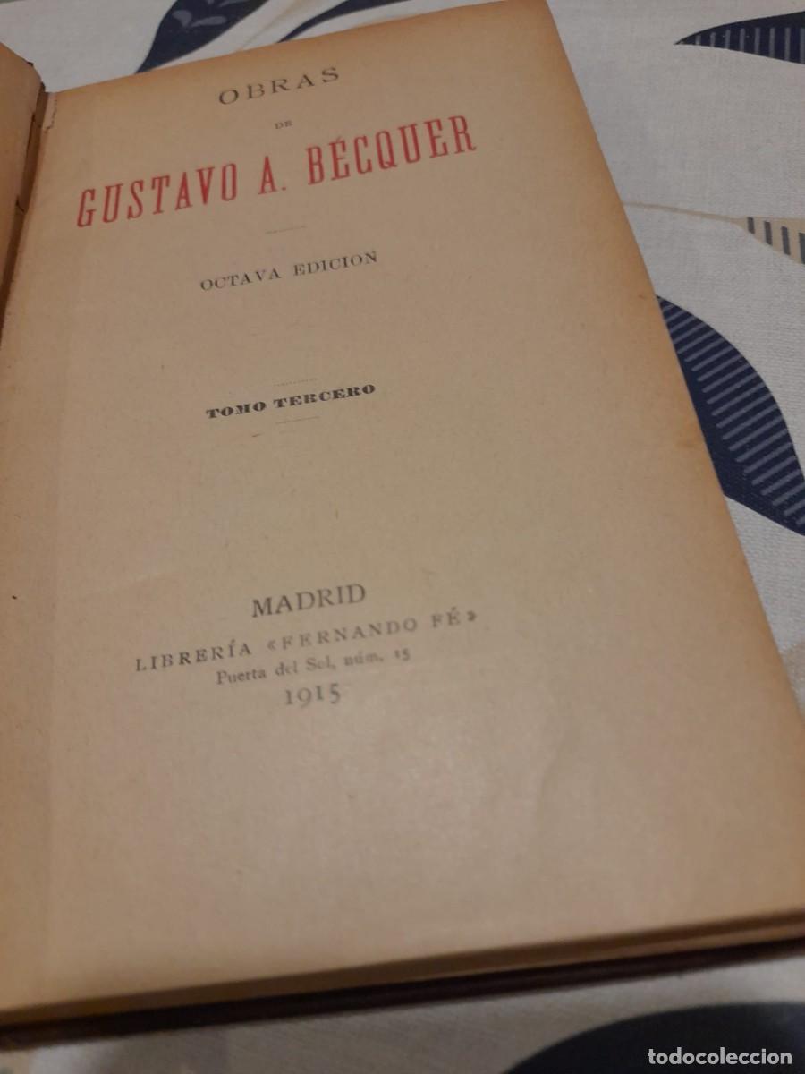 Libros antiguos: Obras de Gustavo Adolfo Becquer . Obra completa. 1915 - Foto 6