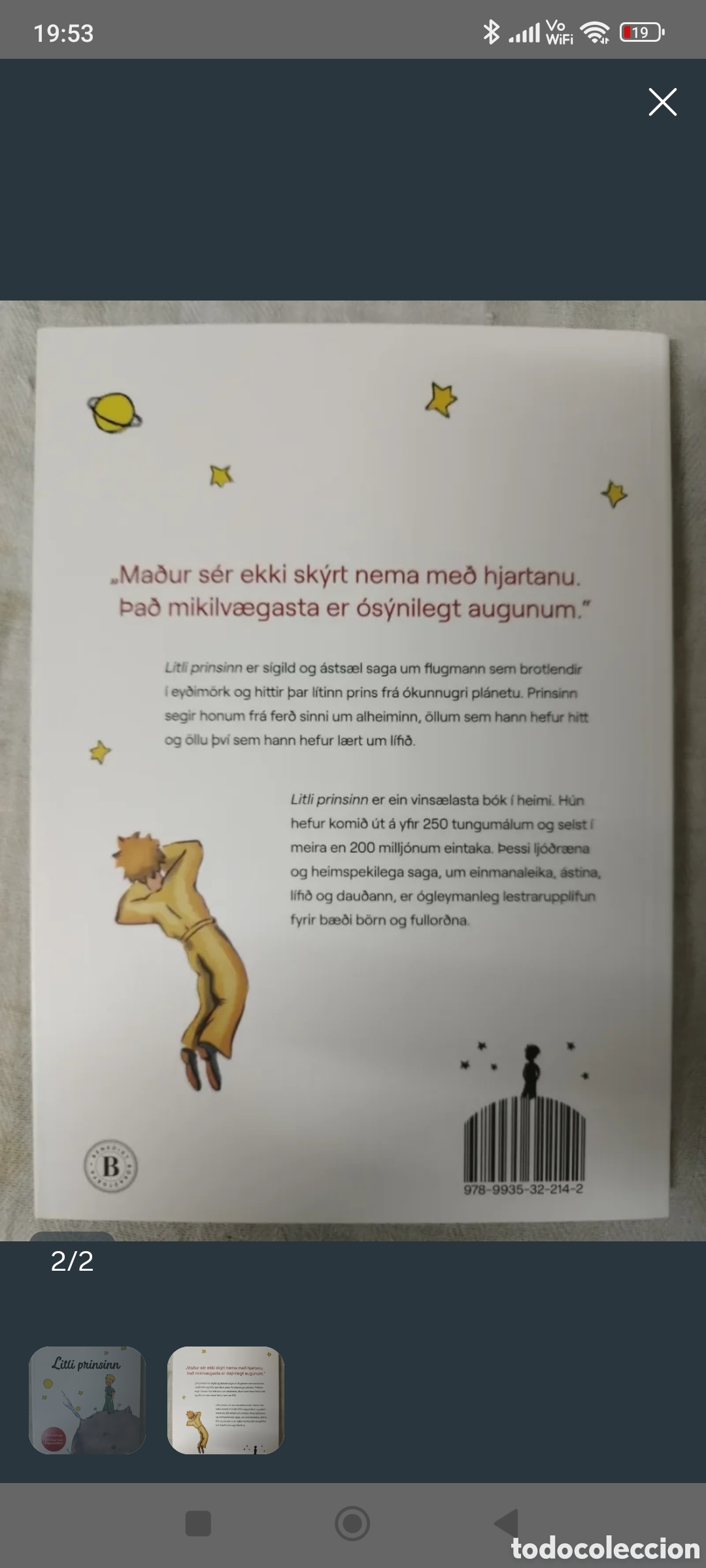 Libros antiguos: El Principito en idioma Island&eacute;s - Foto 2