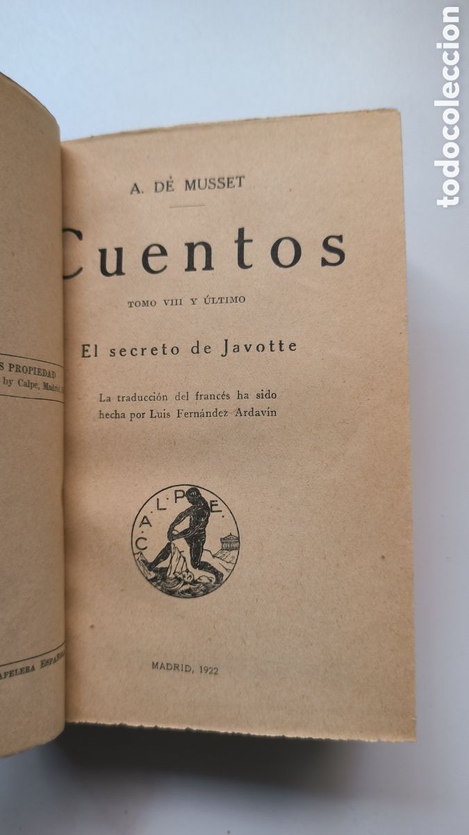 Libros antiguos: Cuentos, A. De Musset, Calpe 1922 - Foto 3