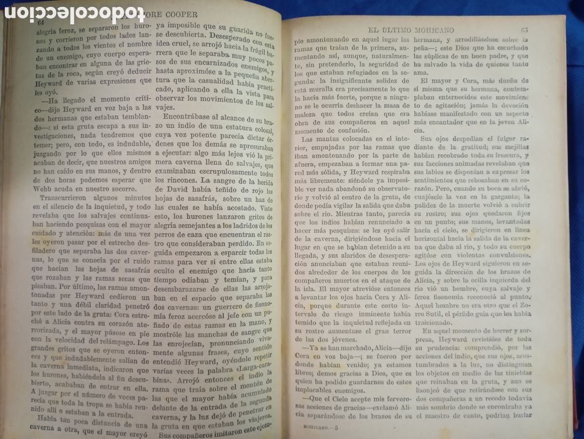 Libros antiguos: J. Fenimore Cooper, El &uacute;ltimo mohicano - Foto 4