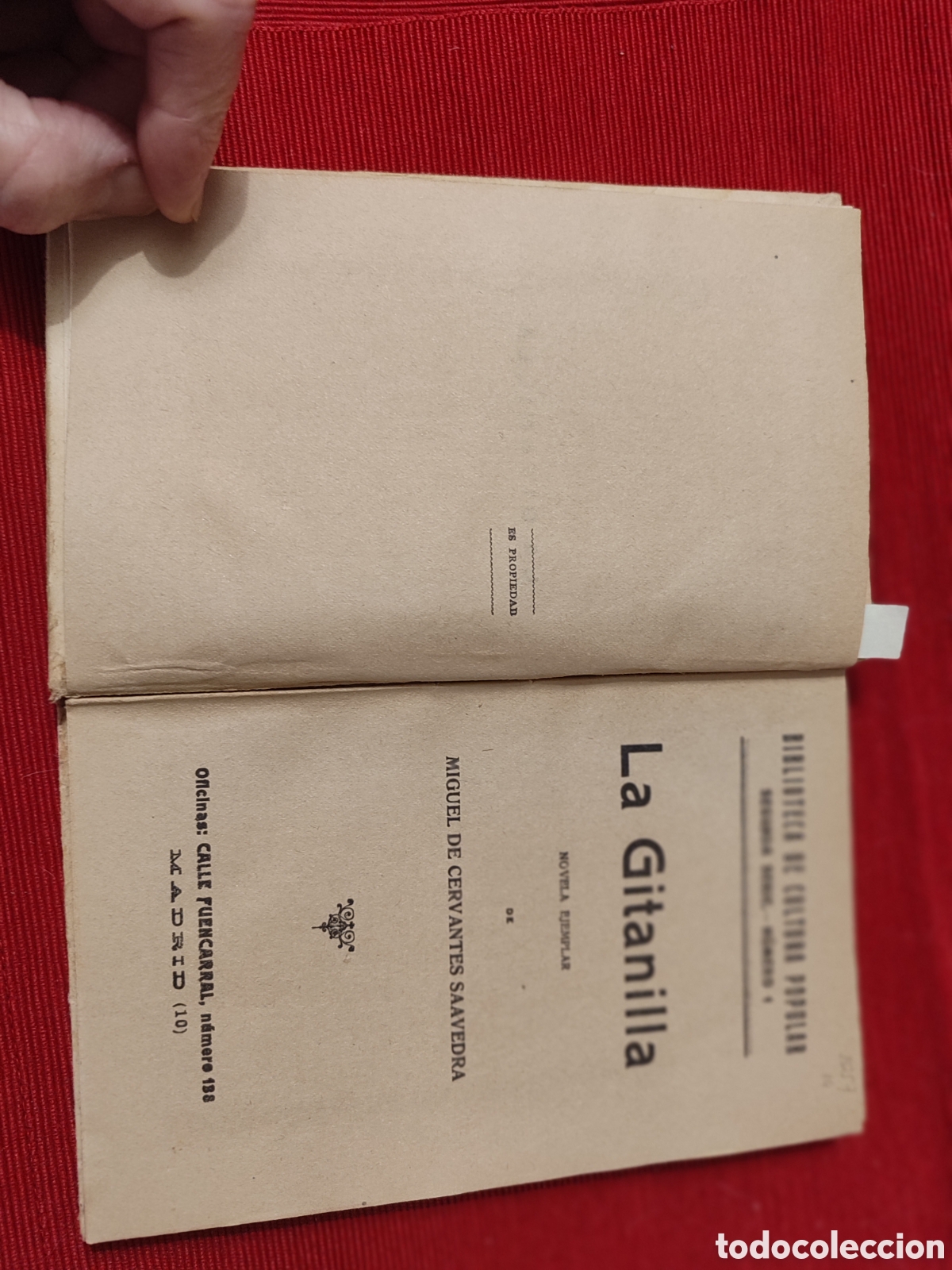 Libros antiguos: Biblioteca de Cultura Popular &rdquo;La gitanilla&rdquo; M. de Cervantes - Foto 3