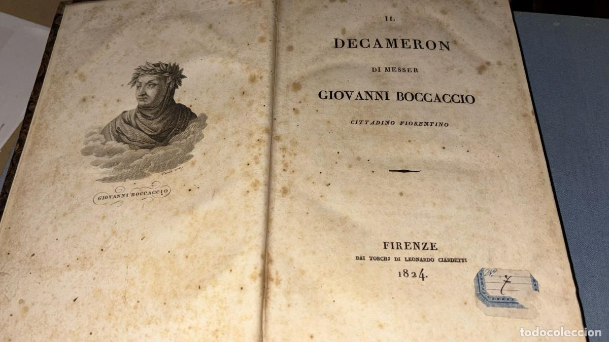 Libros antiguos: Libro antiguo Bocaccio &rdquo;il Decameron&rdquo;, edici&oacute;n de 1824 - Foto 1