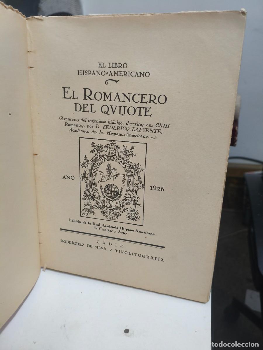Libros antiguos: El romancero del Quijote. 1926. - Foto 2
