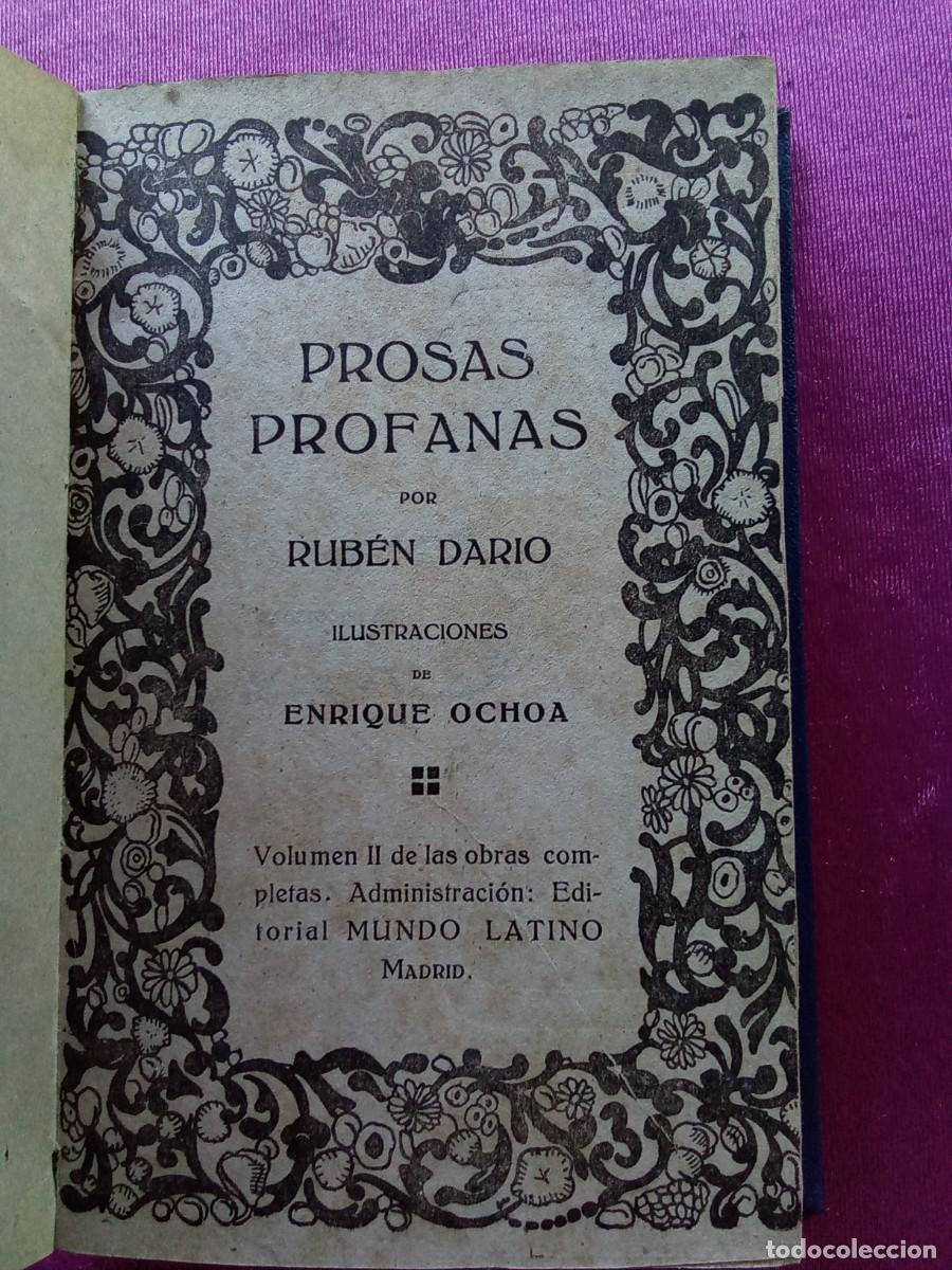 Libros antiguos: PROSAS PROFANAS RUBEN DARIO.LV5 5 - Foto 1