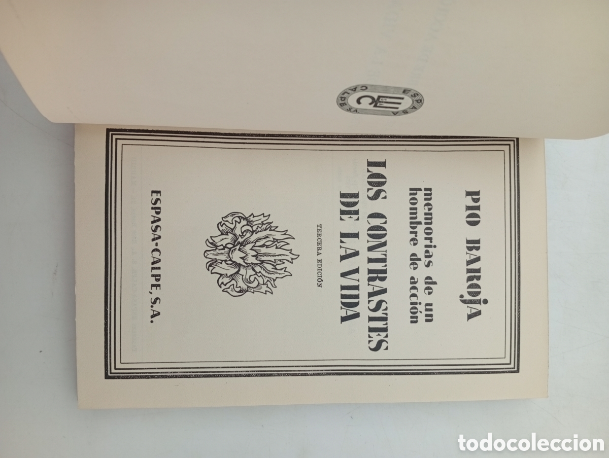 Libros antiguos: Los contrastes de la vida 1934 P&iacute;o Baroja - Foto 3