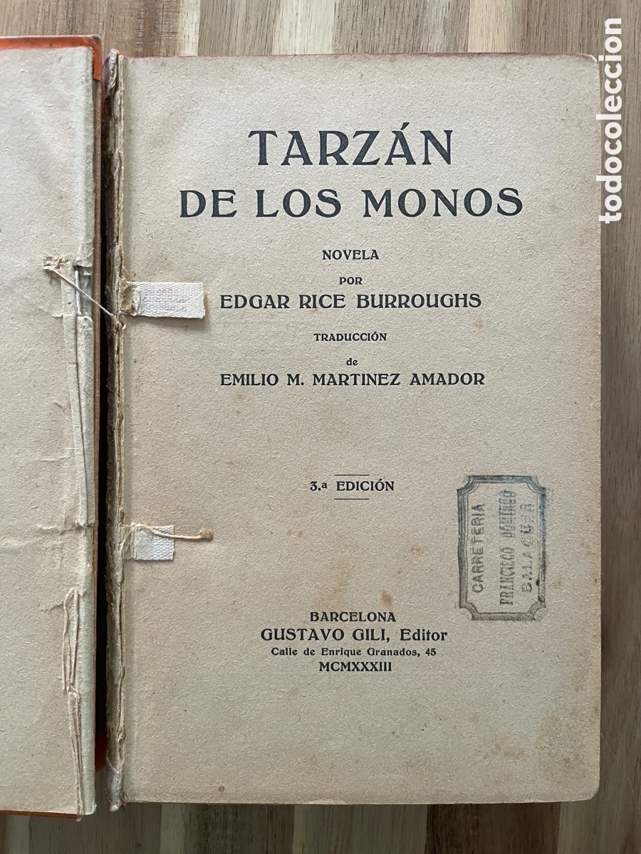 Libros antiguos: Tarz&aacute;n de los monos. Edgar Rice Birroughs. A&ntilde;o 1933. - Foto 2