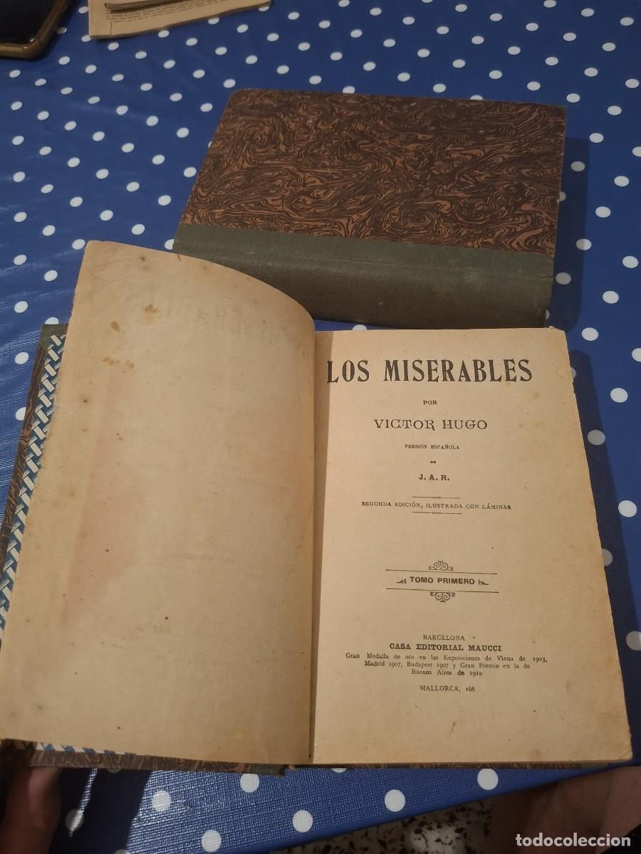 Libros antiguos: Los miserables en 2 tomos de V&iacute;ctor Hugo.Circa 1910 - Foto 1