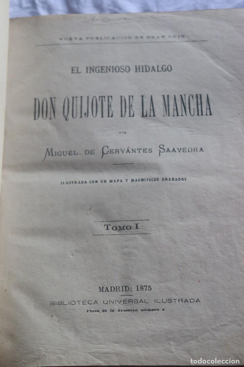 Libros antiguos: Don Quijote de la Mancha edici&oacute;n 1875