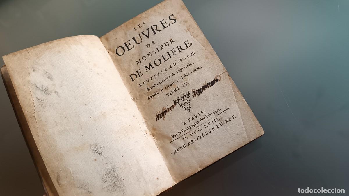 Libros antiguos: A&ntilde;o 1718. El avaro, de Moli&egrave;re, y otra obras. Ilustraciones. M&aacute;s de 300 a&ntilde;os.