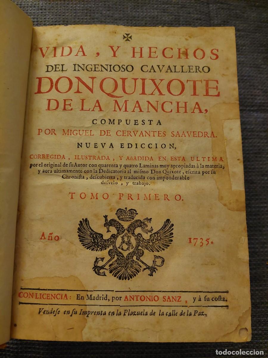 Libros antiguos: Quixote Cervantes 1735 XVIII - Foto 10