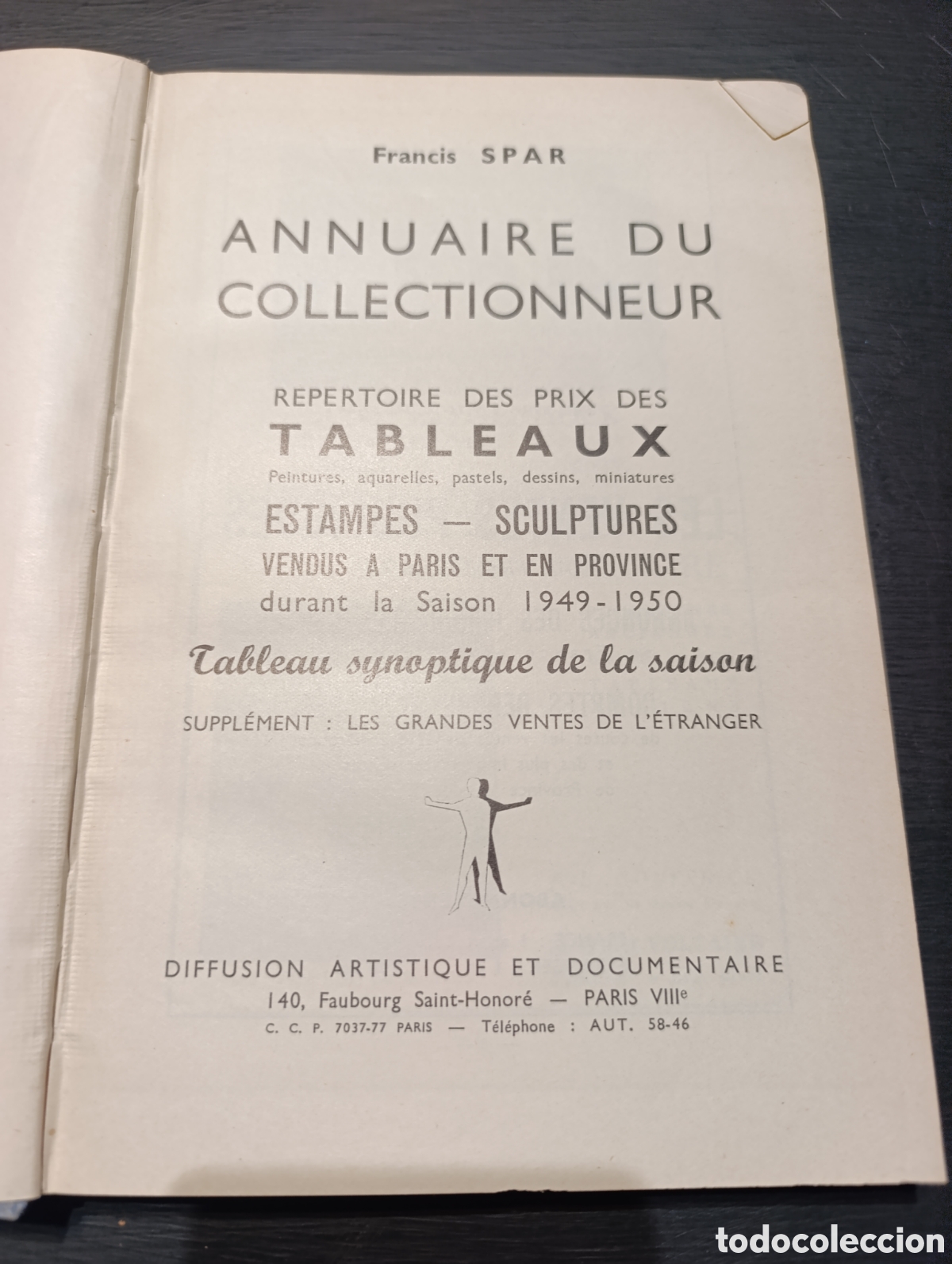 Libros antiguos: Francis SPAR ANNUAIRE DU COLLECTIONNEUR - Foto 1