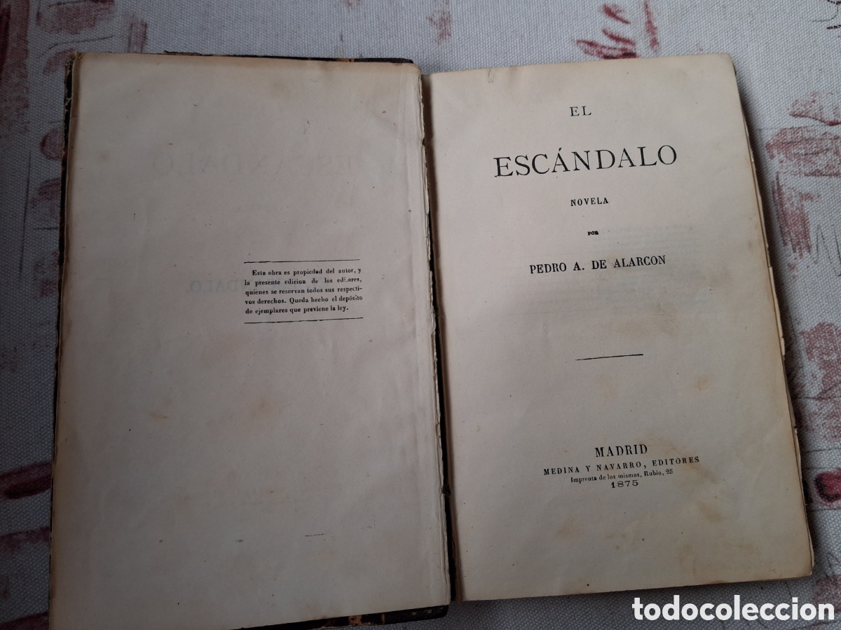 Libros antiguos: PEDRO A. DE ALARCON. EL ESCANDALO. MADRID 1875.
