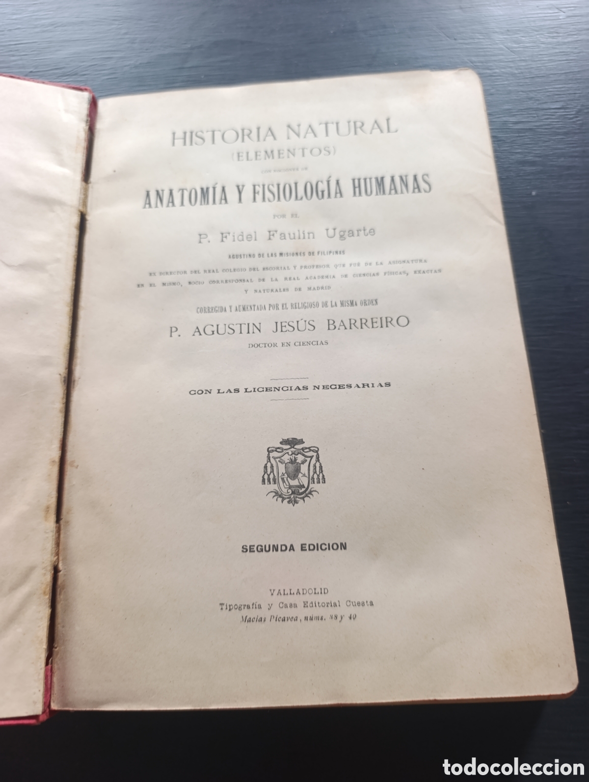 Libros antiguos: HISTORIA NATURAL (ELEMENTOS) CON NOCIONES HE ANATOM&Iacute;A Y FISIOLOG&Iacute;A HUMANAS. Fidel Faulin Ugarte