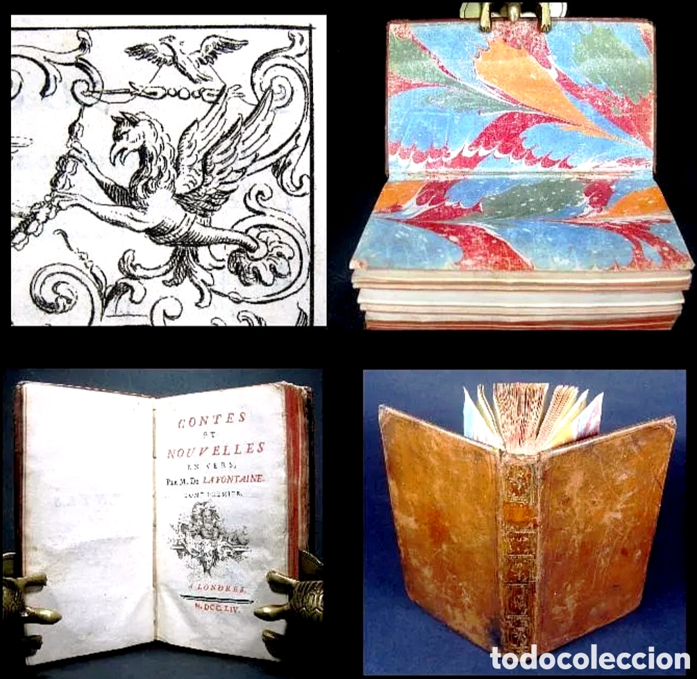 Libros antiguos: A&ntilde;o 1754 Erotismo Libro prohibido por la Inquisici&oacute;n Cuentos y Novelas de La Fontaine