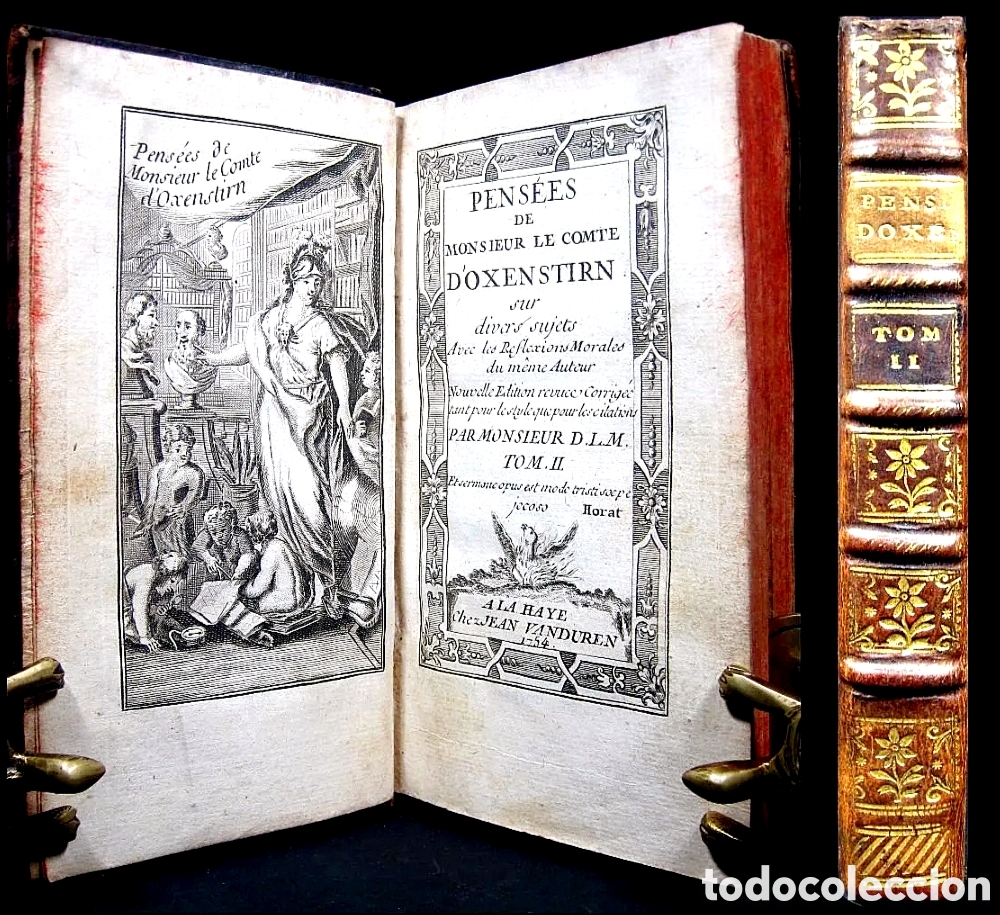 Libros antiguos: A&ntilde;o 1754 De la imbecilidad Cometas Astronom&iacute;a Curiosidades Solo 7 en el mundo Grabado Oxenstirn T2