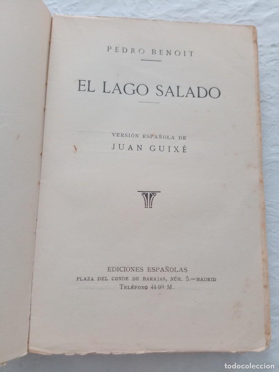Libros antiguos: Pedro Benoit El lago salado - Foto 3