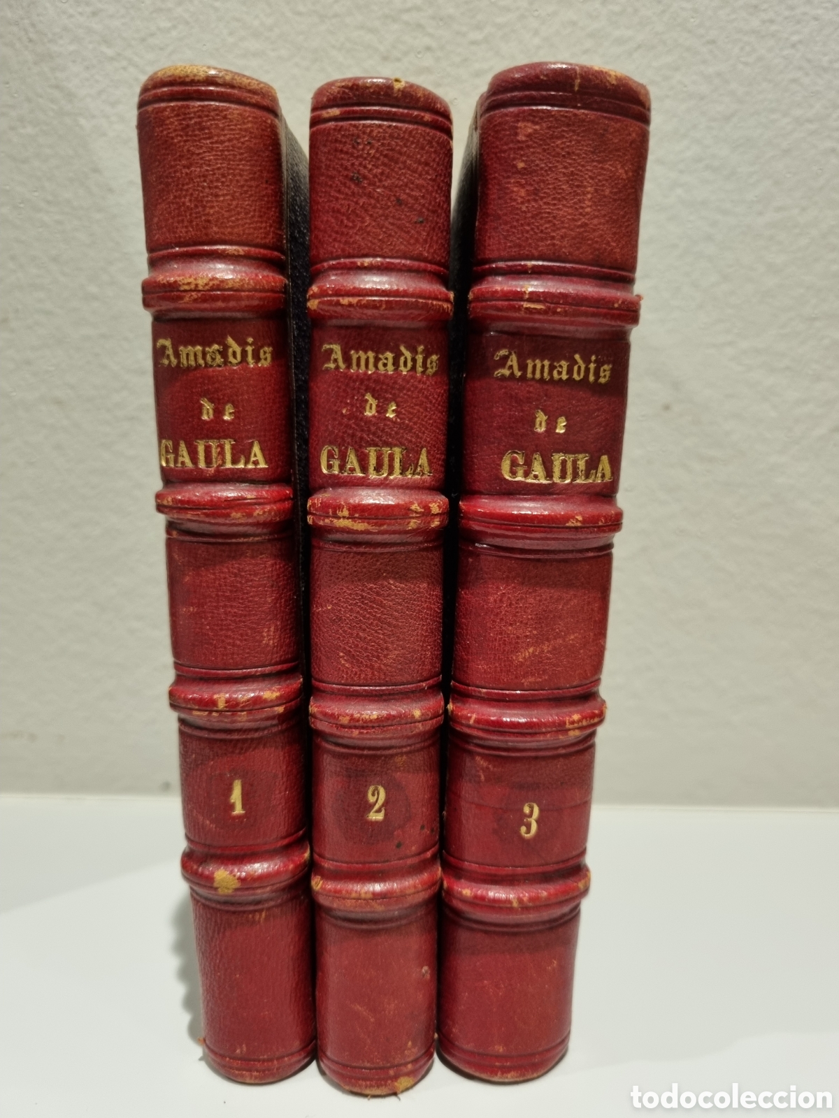 Libros antiguos: 1847.Amad&iacute;s de Gaula. 3 tomos. Impresor Juan Oliveres