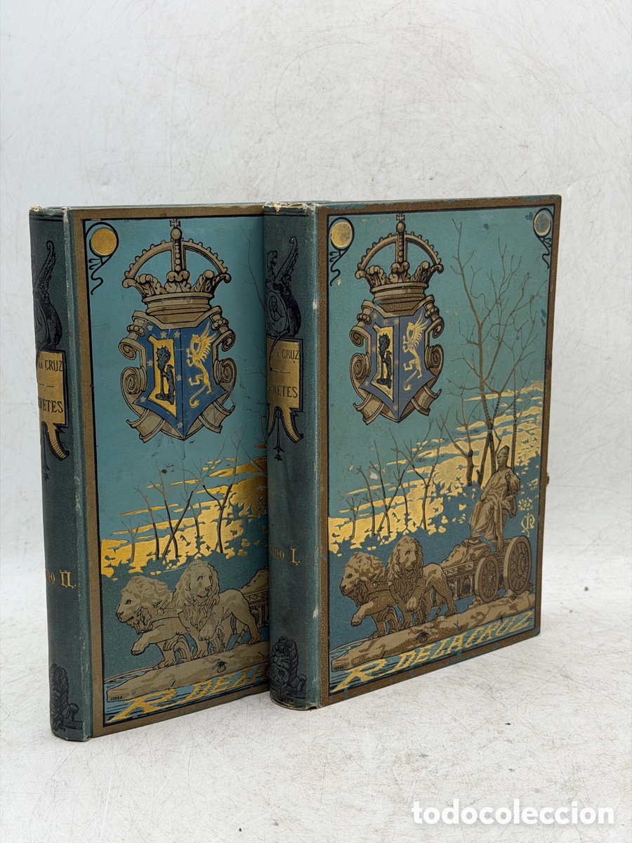 Old books: Libro: Dos vol. Sainetes de Ram&oacute;n de la Cruz Siglo XIX