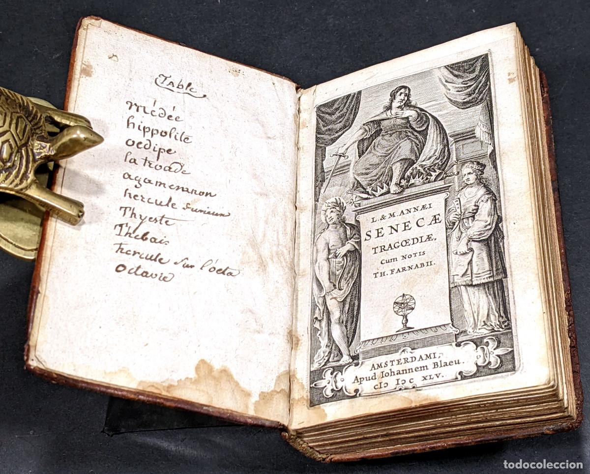 Libros antiguos: A&ntilde;o 1645 S&eacute;neca Tragedias Tragoediae Roma Grabado frontispicio Esfera Completo - Foto 12