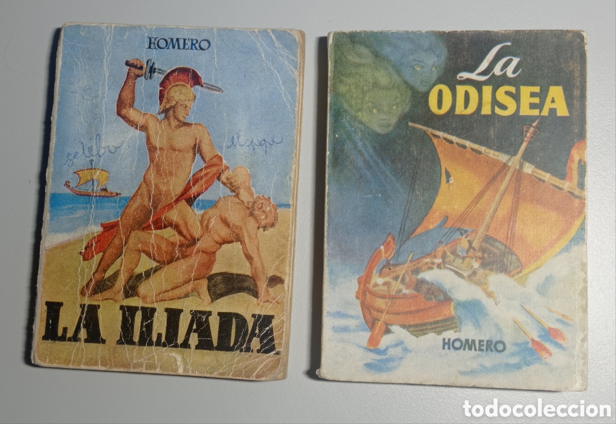 Libros antiguos: ENCICLOPEDIA PULGA N&ordm; 80, LA IL&Iacute;ADA; y N&ordm; 140 LA ODISEA.