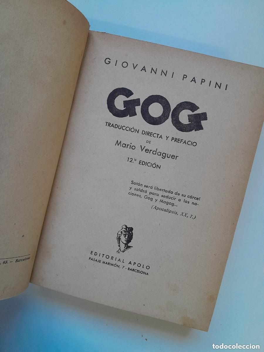 Libri antichi: GOG - GIOVANNI PAPINI (APOLO, 1934)