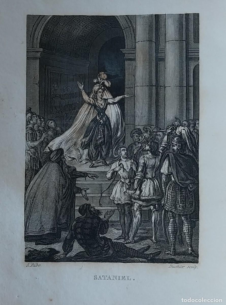 Livres anciens: Sataniel, novela hiat&oacute;rica. Barcelona, 1843. Magn&iacute;fica encuadernaci&oacute;n. 1 grabado.