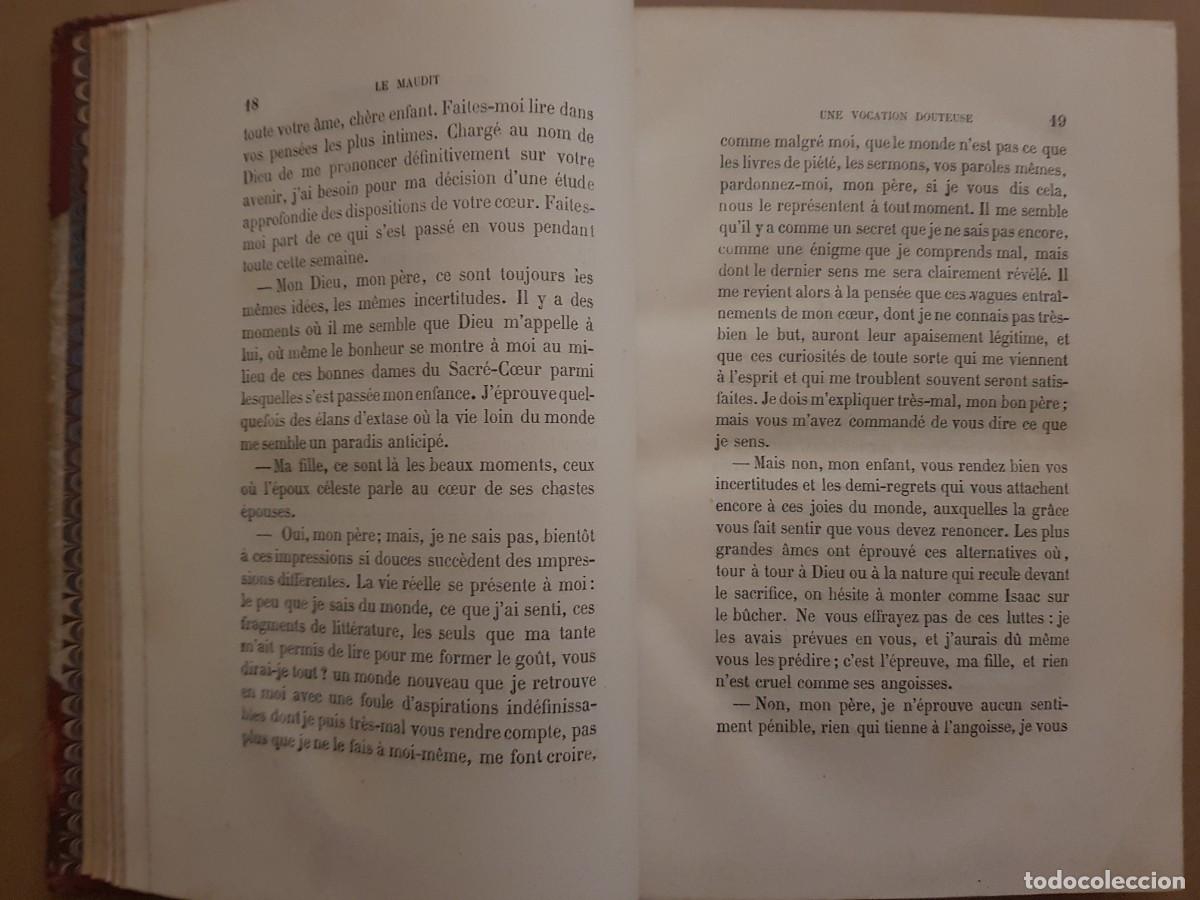 Libros antiguos: LE MAUDIT - LABB&Eacute; - TOME PREMIER - A.LACROIX - 1865 EN FRANC&Eacute;S - Foto 6
