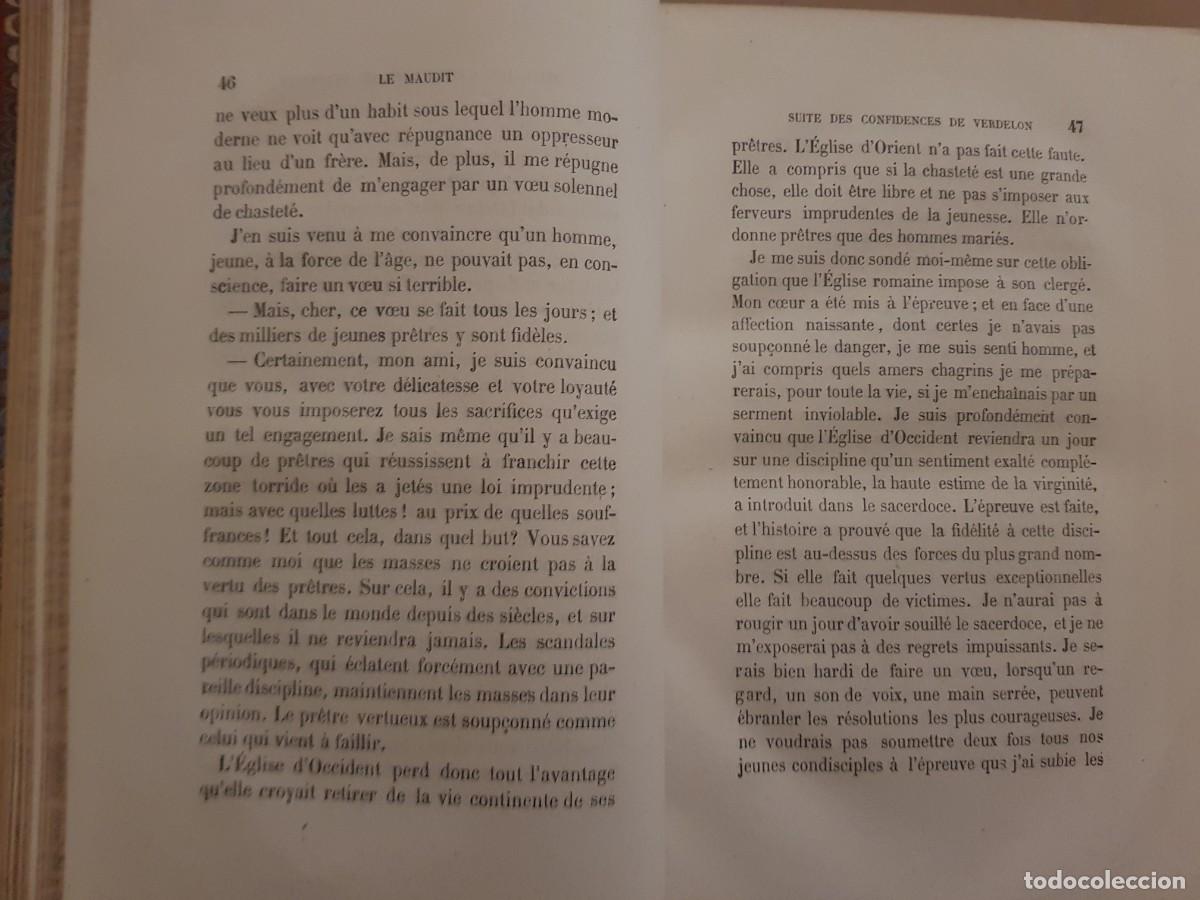Libros antiguos: LE MAUDIT - LABB&Eacute; - TOME PREMIER - A.LACROIX - 1865 EN FRANC&Eacute;S - Foto 9