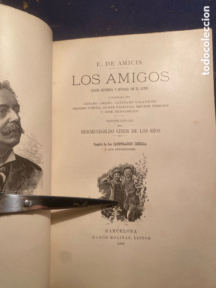 Libros antiguos: E. DE AMICIS: - LOS AMIGOS - (BARCELONA, 1889) - Foto 3