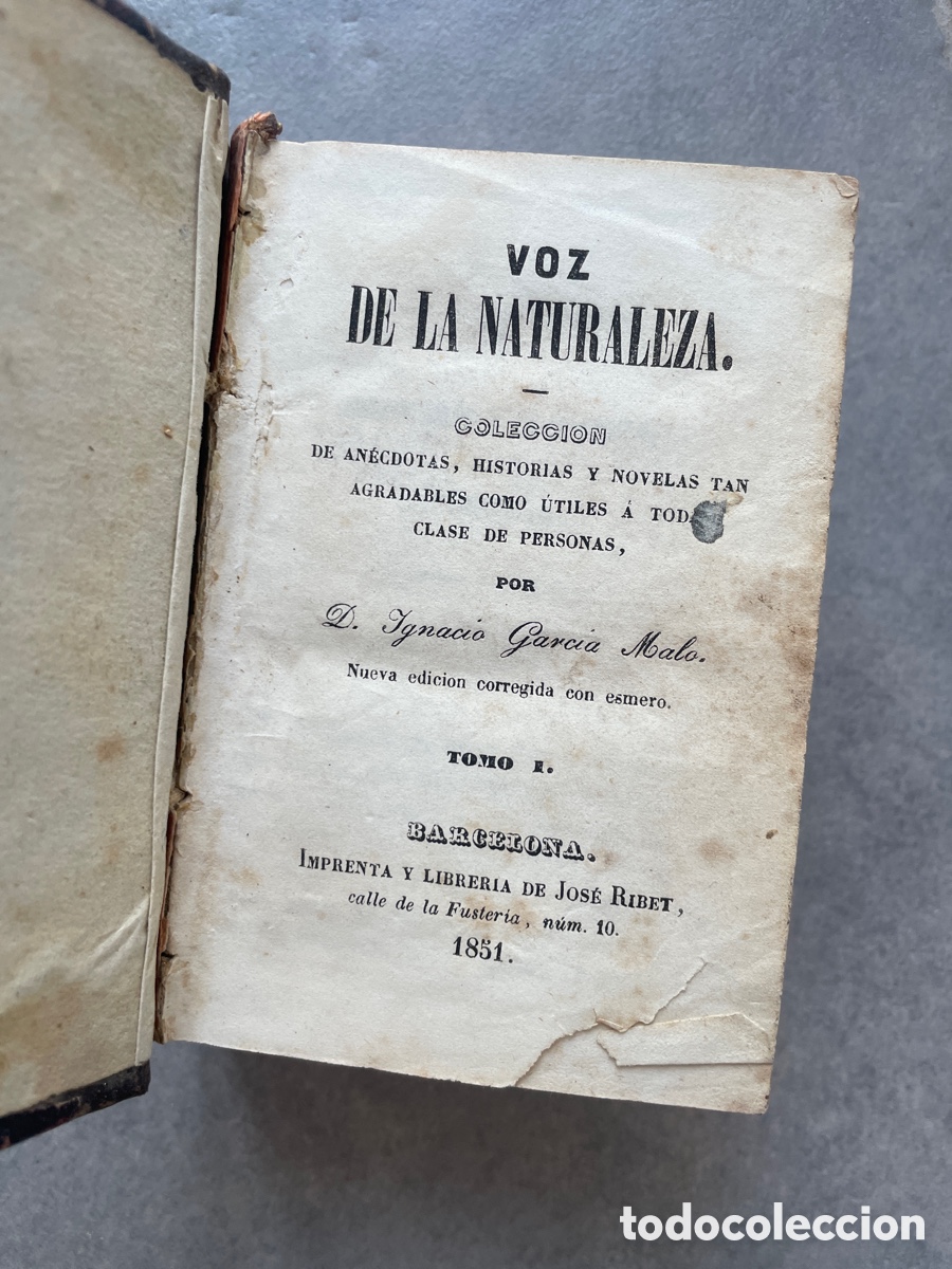 Antiquarische B&uuml;cher: Voz de la naturaleza. An&eacute;cdotas, historias y novelas tan agradables como &uacute;tiles. 1851. Garc&iacute;a Malo.