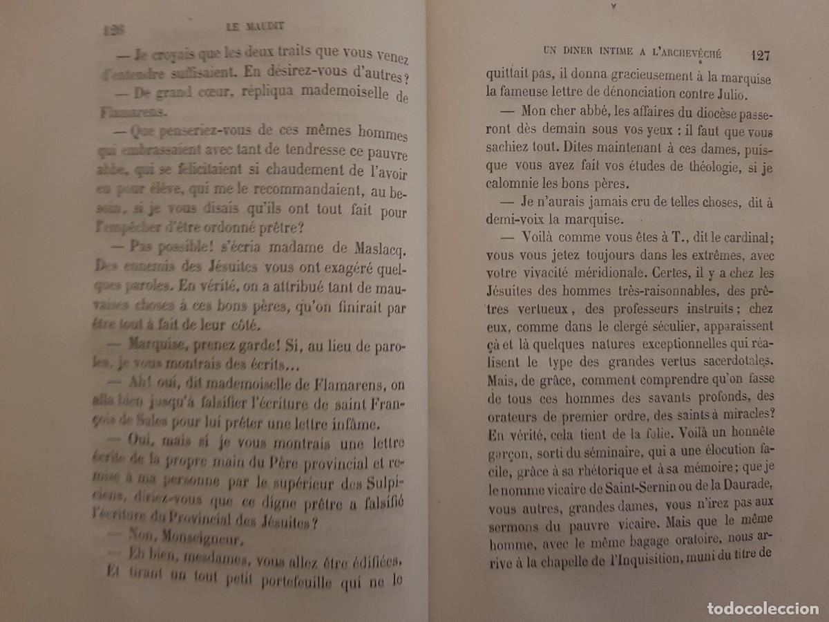 Libros antiguos: LE MAUDIT - LABB&Eacute; - TOME PREMIER - A.LACROIX - 1865 EN FRANC&Eacute;S - Foto 12