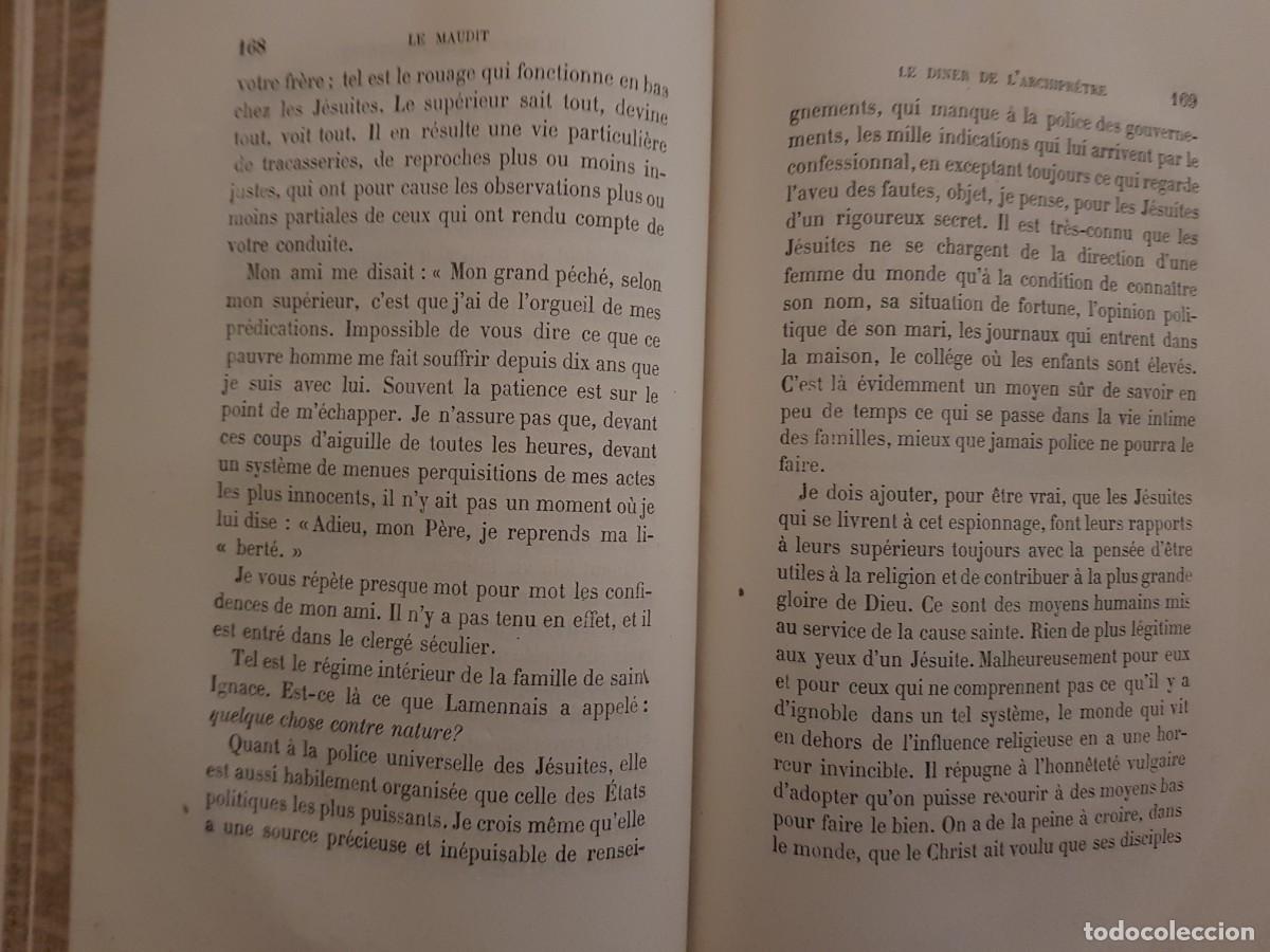 Libros antiguos: LE MAUDIT - LABB&Eacute; - TOME PREMIER - A.LACROIX - 1865 EN FRANC&Eacute;S - Foto 14