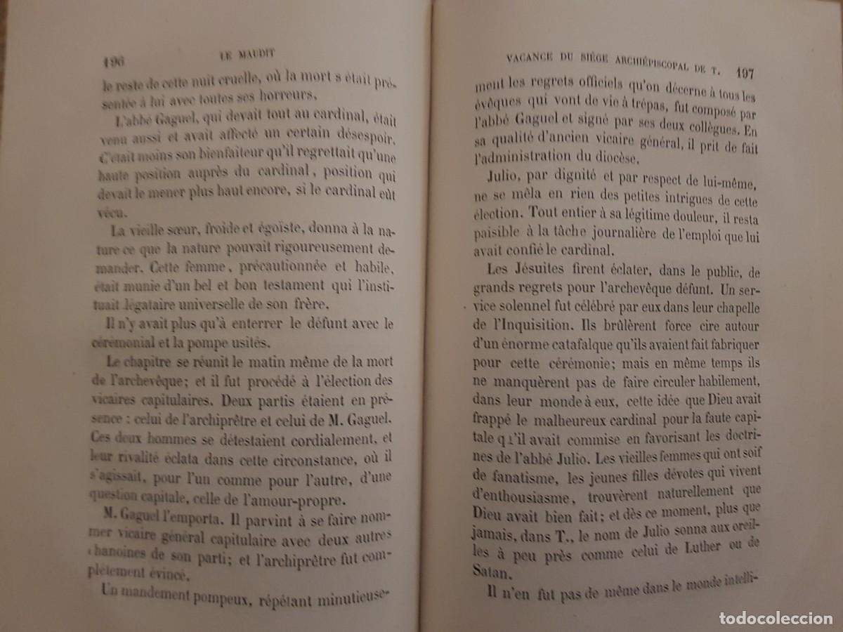 Libros antiguos: LE MAUDIT - LABB&Eacute; - TOME PREMIER - A.LACROIX - 1865 EN FRANC&Eacute;S - Foto 15