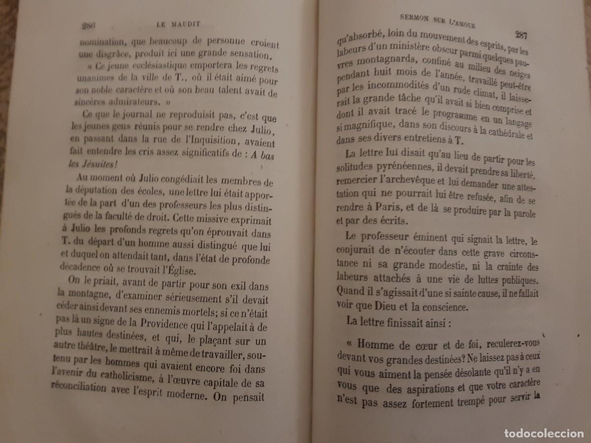 Libros antiguos: LE MAUDIT - LABB&Eacute; - TOME PREMIER - A.LACROIX - 1865 EN FRANC&Eacute;S - Foto 17