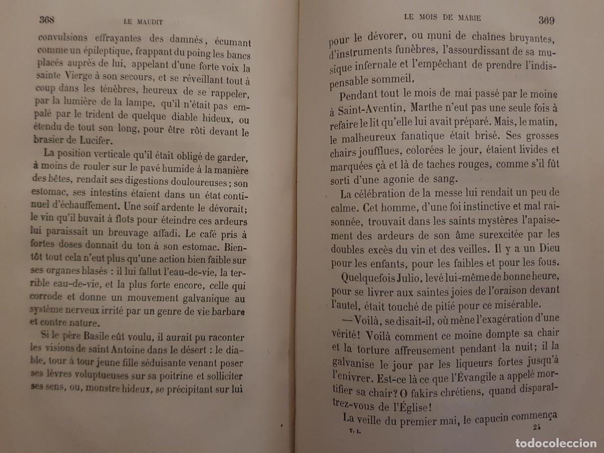 Libros antiguos: LE MAUDIT - LABB&Eacute; - TOME PREMIER - A.LACROIX - 1865 EN FRANC&Eacute;S - Foto 19