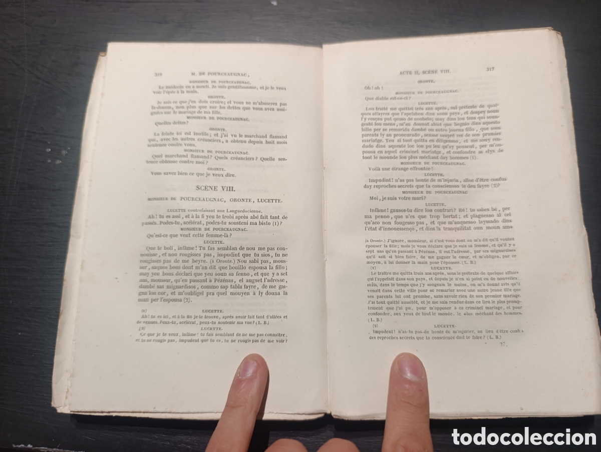 Libros antiguos: OEUVRES DE MOLI&Egrave;RE, AVEC DES NOTES DE TOUS LES COMMENTATEURS. TOME SECOND. - Foto 5