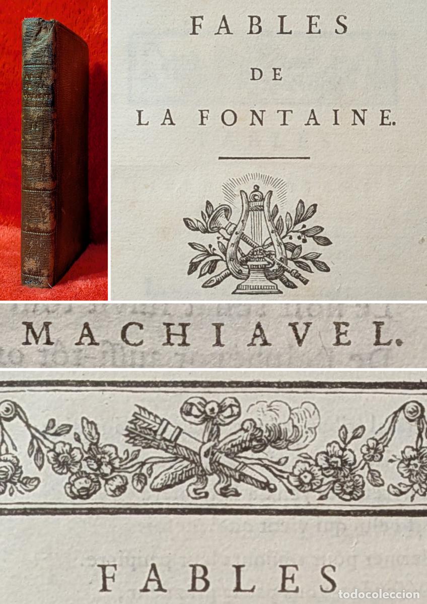 Old books: ❤️️A&Ntilde;O 1782 - F&Aacute;BULAS DE LA FONTAINE - ENCUADERNACI&Oacute;N VERDE - UN CL&Aacute;SICO DE LA LITERATURA