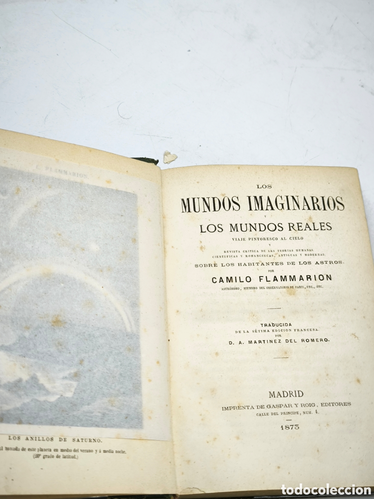 Old books: Los mundos imaginarios, los mundos reales. Camilo Flammari&oacute;n. 1873