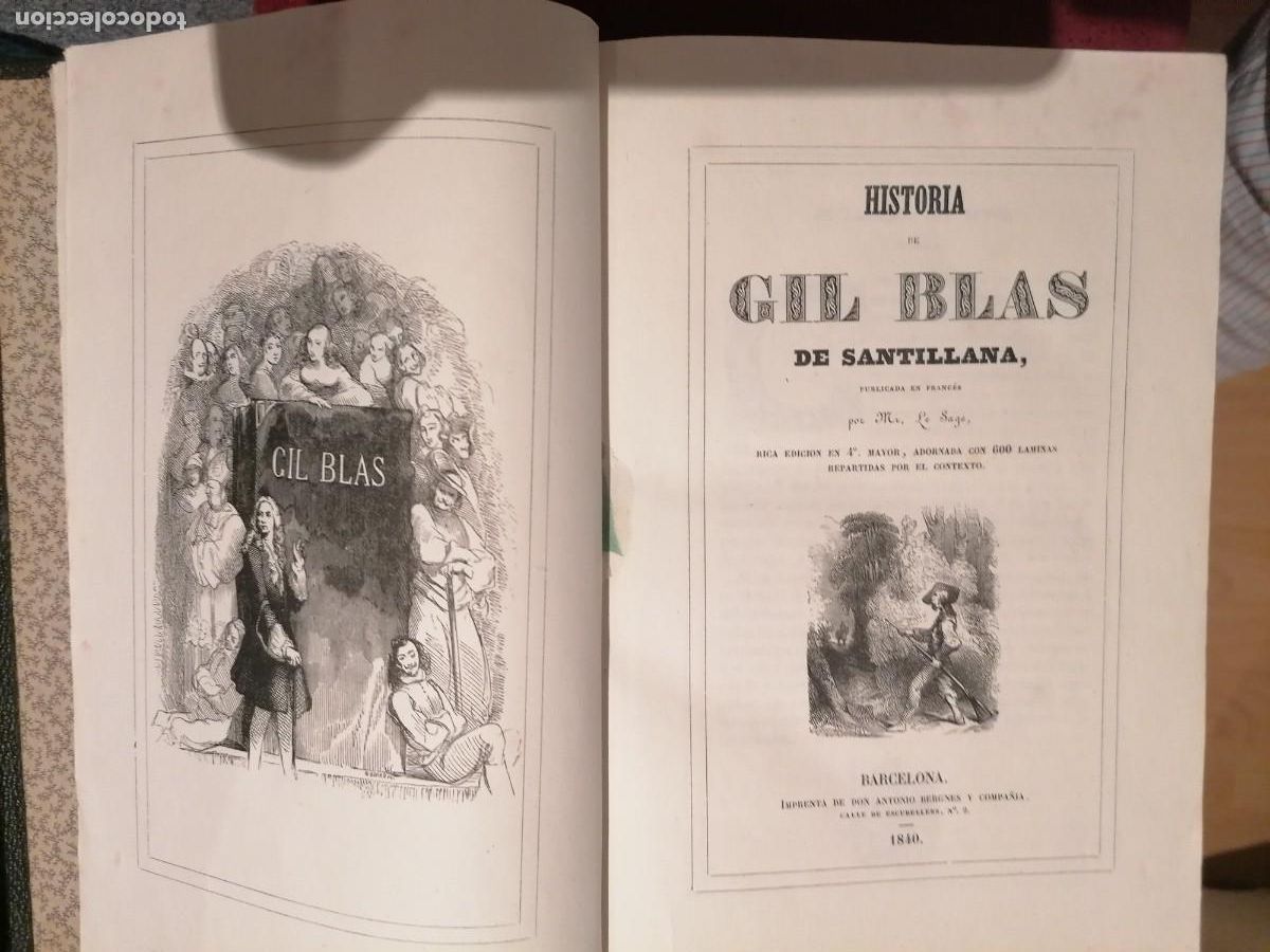 Libros antiguos: Historia de Gil Blas de Santillana, de Le Sage. 2 tomos. 1840-1841
