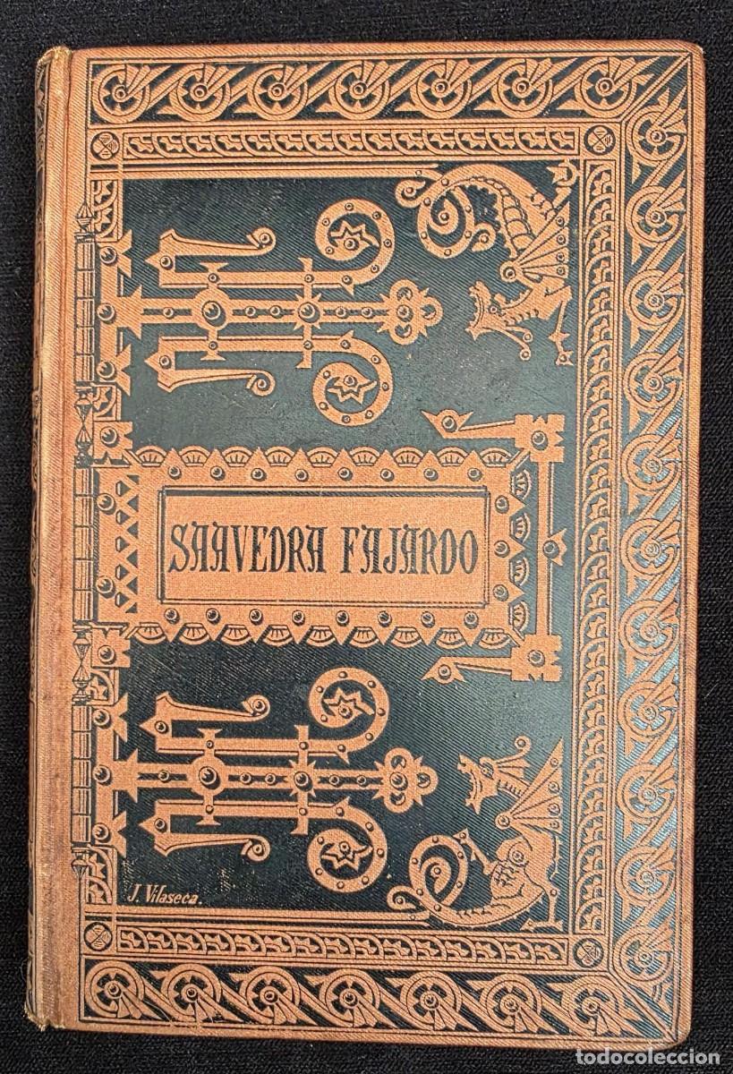 Libri antichi: L.415 Libro Antiguo Corona G&oacute;tica de Diego Saavedra Fajardo 1887 Biblioteca Cl&aacute;sica Espa&ntilde;ola