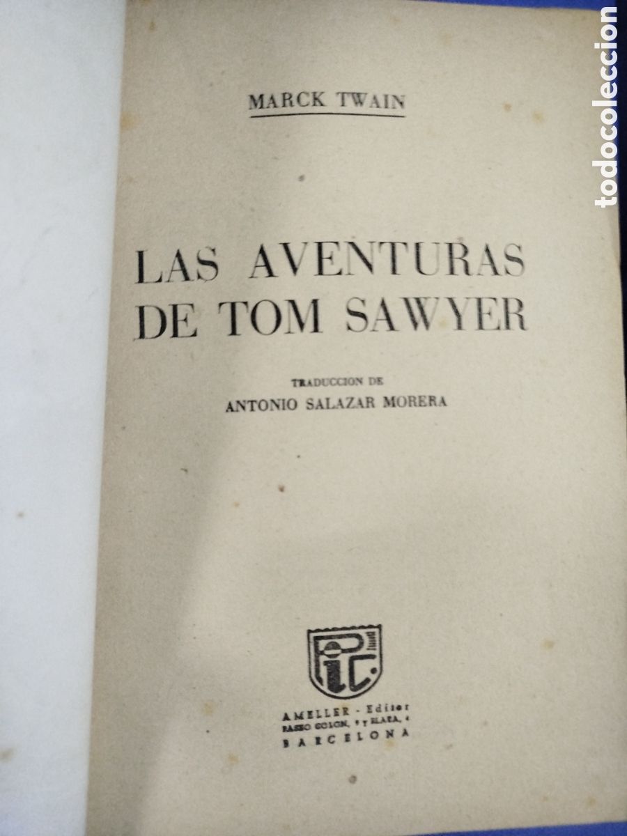 Libros antiguos: Mark Twain, Las aventuras de Tom Sawyer - Foto 2