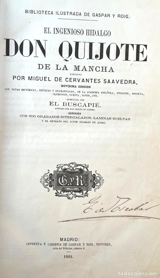 Libros antiguos: Don Quijote. A&ntilde;o 1864 - Foto 1