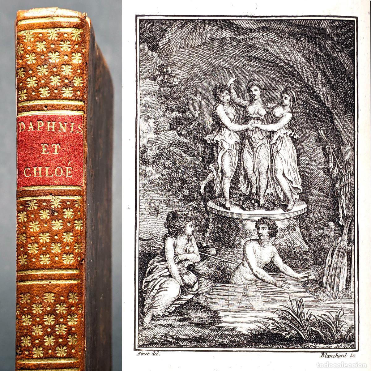 Antiquarische B&uuml;cher: A&ntilde;o 1795 Isla de Lesbos Dafnis y Cloe Novela Antigua Grecia Longo Grabados &Uacute;nico Daphnis Erotismo