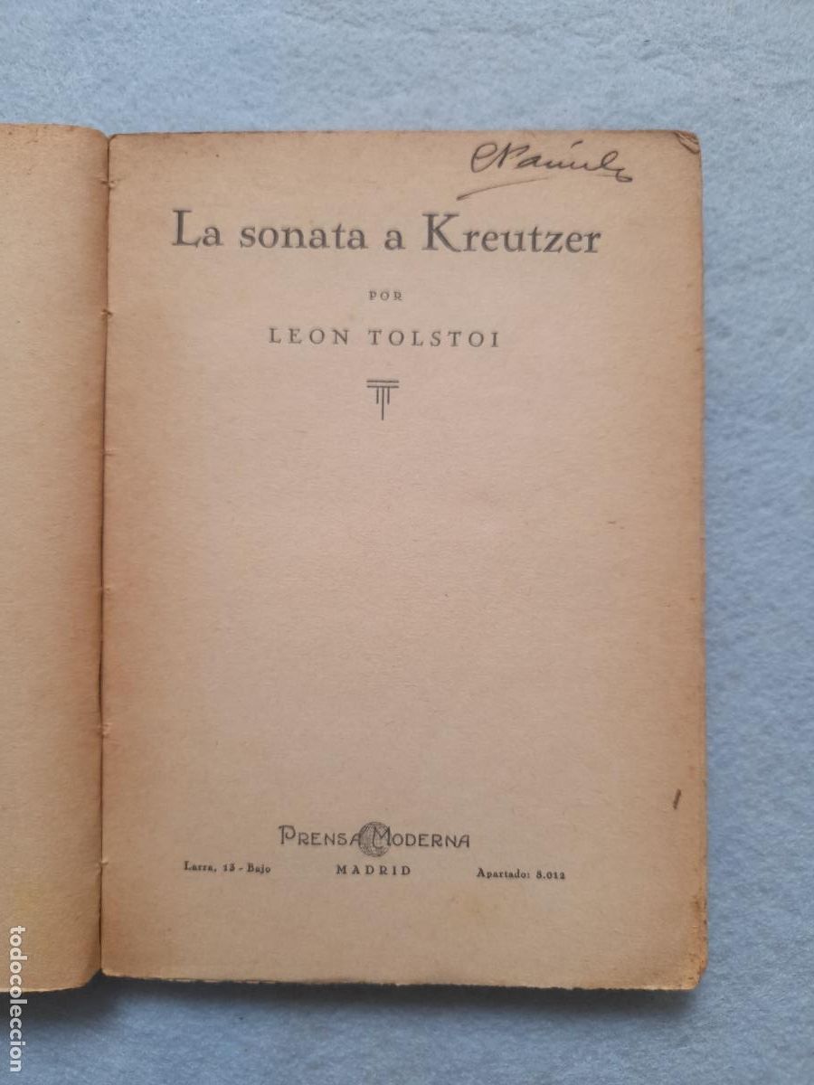 Libros antiguos: La Sonata a Kreutzer. Le&oacute;n Tolstoy. - Foto 2