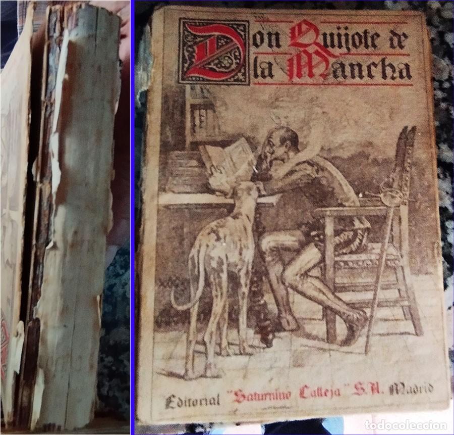 Libros antiguos: DON QUIJOTE DE LA MANCHA (PRIMERA Y SEGUNDA PARTE) Ed. SATURNINO CALLEGA 1876 ILUSTRADO PASTA DURA