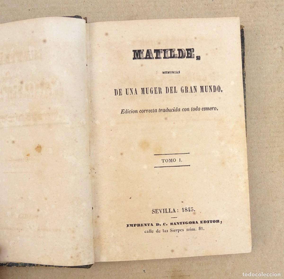 Libros antiguos: MATILDE Eugenio Sue 3 Tomos Sevilla 1845 - Foto 5